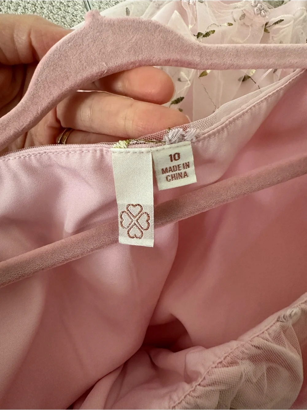 4 Clover - Pink Floral Embroidered Dress